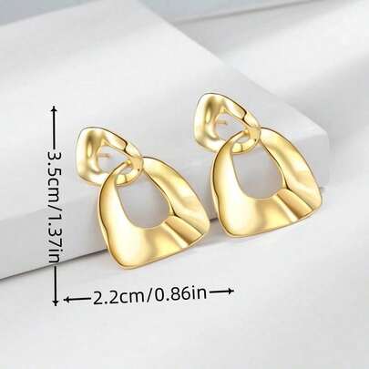 1 Pair Simple Earrings, Minimalist Fashion Ear Jewelry, Casual Daily Wear For Women Girls