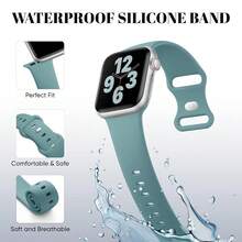 Soft Silicone Sport Band Compatible For Watch Bands Women Men, Waterproof  Strap Fits 38mm 40mm 41mm 42mm 44mm 45mm 46mm 49mm Watch Ultra 3/2/1 And Series 11/10/9/8/7/6/5/4/3/SE,42mm(Series321)/44mm/45mm/46mm/49mm,Navy - 海軍 - 查看 3