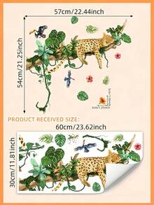 1pc Watercolor Cute Animal Wall Sticker - Elephant & Monkey Design - PVC Self-Adhesive Decal, Applicable For Game Room/Kids Bedroom Decor, Living Room, Door, Kindergarten Decor, Classroom, Home Decor & Gifts - Multicolor - View 17