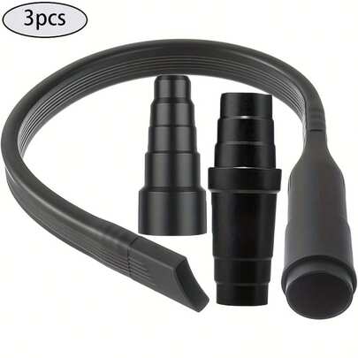3pcs Universal Vacuum Cleaner Hose Adapter Kit - 25 Inch Flexible Crevice Tool Attachments - Fits 1-1/4 Inch Or 1-3/8 Inch (32mm-35mm) Vacuum Hose Connectors - Flat Crevice Nozzle Interface