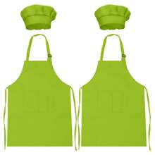 2pcs/Set Kids Apron And Chef Hat Set, Boys & Girls Apron With 2 Pockets, Adjustable, Children's Painting Apron, Suitable For Cooking, Classroom, Baking, Painting, Crafts, BBQ, DIY, Party, Ages 6-13 - Multicolor - View 24
