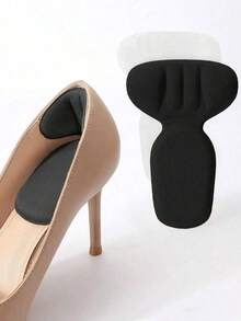 1/2 Pairs Heel Grips Liner Cushions - Snug Heel Pads Inserts For Loose Shoes, Unisex Shoe Filler To Improve Fit & Comfort, Prevent Heel Slip & Blisters - Black - View 5