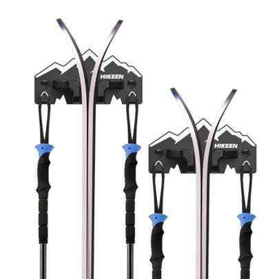 Hikeen Ski Wall Rack For Garage - Ski Wall Mount Storage RackGarage Organization Space-Saving Winter Gear - Durable Rack For Wall Display 2Pack