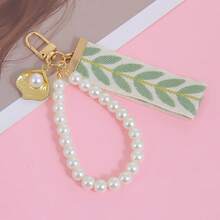 1pc Woven Faux Pearl Decor Fashion Keychain, Pearl Bag/Car Keychain, Gift For Women, Birthday, Valentine's Day, Best Friend - Multicolor - View 21