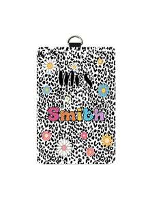 Anpassad personlig lärar-ID-kortshållare i äkta läder, lärarpresent, lärardagspresent, present till skolstarten, anpassad ID-kortshållare med skolmaterialtema, skolmaterialpresent till lärare, tryckt mönster, julklapp - Multifärgad - Visa 13