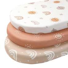 3PCS Baby Bassinet Sheets, Breathable Cozy Fitted Mattress Sheet,Floral Elastic Travel Bassinet Cover For Baby Boys Girls - Multicolor - View 14