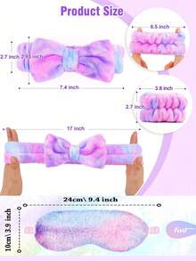 5/6/7/8/9pcs Professional Facial Cleansing & Skincare Massage Tool Set, Including 3pcs Spa Headband & Wristband Set, 1pc Facial Cleansing Brush, 1pc Heart-Shaped Gua Sha Board, 1pc Facial Oil Massage Roller, 1pc Reusable Makeup Remover Towel, 1pc Waterproof Storage Bag, Portable Travel Kit, Ideal Gift For Valentine's Day, Christmas, Spring Festival, Mother's Day, Parties, Weddings - Multicolor - View 3