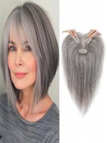 Women's Synthetic Hairpiece Top (Women's Style) Three-Card Small T-Shaped Side-Parted Bangs Hairpiece Ultra-Thin, Invisible, Natural, And Voluminous Specifically Designed To Cover Gray Hair - Multicolor - View 15