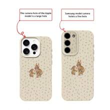 1pc TPU Material Elegant Floral Healing White Rabbit Pattern Phone Case Compatible With Iphone 17 Pro Max/17/16 Pro Max/15/13/12/11, S20 FE/A15/S24/A55, Redmi Note 11/Note 12/Note 13 Pro, Full Coverage Anti-Drop Soft Protective Phone Cover - White - View 7