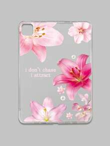 透明粉色花卉图案 iPad 保护壳 - 时尚保护壳，印有励志名言，优雅实用，兼容 iPad Pro 11 英寸、iPad Air 2、iPad Air 第五代（2022 年款）、iPad Air 11 英寸 (M2)-2024、iPad Air 11 英寸 (M3) 2025，自用或送礼皆宜，是新年或生日的理想之选。 - 無色 - 查看 26