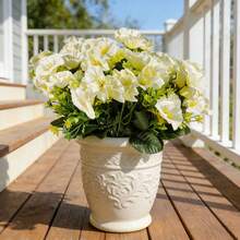 户外仿真花卉非常适合用于户外庭院花篮、花卉展示、营造春季田园风情、家居装饰，牵牛花仿真植物，6支装 - 彩色 - 查看 4