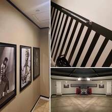 1pc 10m Black Wood Grain Removable Waterproof PVC Border Wall Sticker, Removable Self-Adhesive Kitchen Bathroom Tile Sticker Wallpaper, 4.2 X 390 (4 Inches)