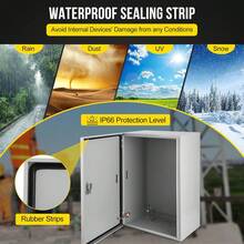 Caja Eléctrica Exterior Impermeable con Tapa Cerrable, Gabinete de Potencia Resistente para Jardín, Patio y Piscina - 24*24*12 - Ver 3