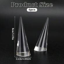 Local Shipping-Heavy-Duty Tabletop Organizer For Jewelry Stores, Home, Weddings - No Electricity Needed, Easy To Clean & Space-Saving Design, Jewelry Display, Wedding Ring Holder, Shiny Surface Finish, Jewelry Towers-6pcs Clear Acrylic Ring Display Stands - Cone Tip Jewelry Showcase Towers, - Clear - View 6