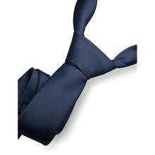 RBOCOTT Solid Color Tie Formal Necktie For Men,NavyBlue - NavyBlue - View 3