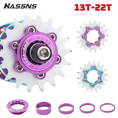 HASSNS Kit Single K7 Bicycle Single Speed Cassette HG 13T-22T Bike Single Speed Flywheel For AM BMX Soil Slope Truck 8-11speed