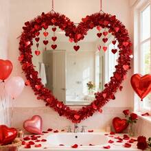 3 قطع كرمة قلب اصطناعية بطول 2 متر لعيد الحب - ديكور عطلة زهور مزيفة - إكليل شريط قلب أحمر معلق، مناسب للأعراس وحفلات الزفاف وعيد الحب والديكور DIY والخطوبة والذكرى السنوية والديكور المعلق وأحداث أخرى - الأحمر - مشاهدة 11