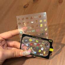 Identification Symbols, Fun Icon Pattern Decorative Stickers + Camera Lens Protection Cover Are Compatible With Apple 17 Pro/17 Pro Max Series. Camera Lens Protection Film Is Suitable For Daily Protection, Office Use, And Home Use. Daily Protection, Office, And Home Mobile Phone Camera Protection Case - Clear - View 5