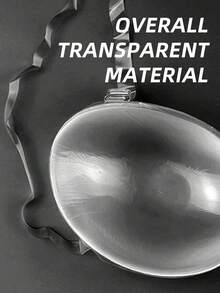 Transparent Shoulder Strap Self-Adhesive Silicone Bra Pasties, Designed Specifically For Wedding Photography, Strapless Dresses, Invisible Lingerie, Skirts, Jumpsuits, Travel & Vacation To Enhance Cleavage And Provide Support For Sexy Bust - Clear - View 5