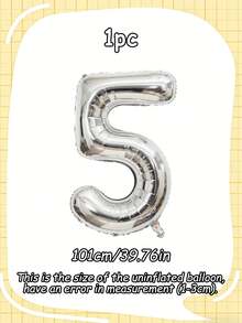 一套40英寸银色数字铝箔气球，大型铝箔数字气球，适用于派对装饰，例如生日派对、周年纪念派对等。 - 銀色 - 查看 17