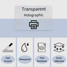 [Transparent Thermal Paper Roll] Transparent Self-Adhesive Thermal Paper Roll | 57mm X 2.5m, Compatible With Most Mini Printers - Multicolor - View 4