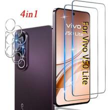 4pcs Screen Protector & Lens Protector Set Compatible With Vivo / Lite/V50/V50 Lite/X300/X300 Pro/X200/X200 Pro/X200FE, Fashionable Design, Perfect Fit, Glass, High-Quality Protective Film, Smartphone Screen Protector, Tempered Glass Protector, Smartphone Accessories, Smartphone Care Kit, Thin Design, Smartphone Protective Film - Clear - View 19