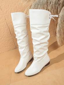 Fall/Winter 2025 Ideal With Cardigan Women's Fashion Boots With Buckle Decor And Side - trắng - Xem 3