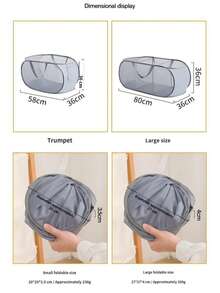 1pc Breathable, Durable, Collapsible, Space-Saving 3-Compartment Laundry Basket With Handle, Wide Opening And Side Pockets, Mesh Pop-Up Laundry Hamper, Breathable, Sturdy, Foldable, Space-Saving Design, Christmas Gift - Multicolor - View 11