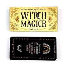 40 Stücke Mini Hexen Magie Orakel Karten (10,3*6cm), positive Inspiration Tarotkarten aus dem Tierreich, beidseitig bedruckte Führungs- und Motivationskarten - Khaki - Übersicht 4