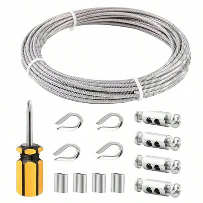 ステンレス ワイヤーロープ 台風対策 物干しロープ 切断荷重165kg 7×7構造 直径2. 0mm 長さ10M 8文字型アルミスリーブ 4個入り ワイヤロープシンプブル 4個入り 調整可能なワイヤーロック 4個入り304ステンレス製 物干しロープ ワイヤー 盗難防止 落下防止 防止 酸化抵抗 防錆性 耐食性 アンテナ固定 工事 林業 漁業 配線DIY