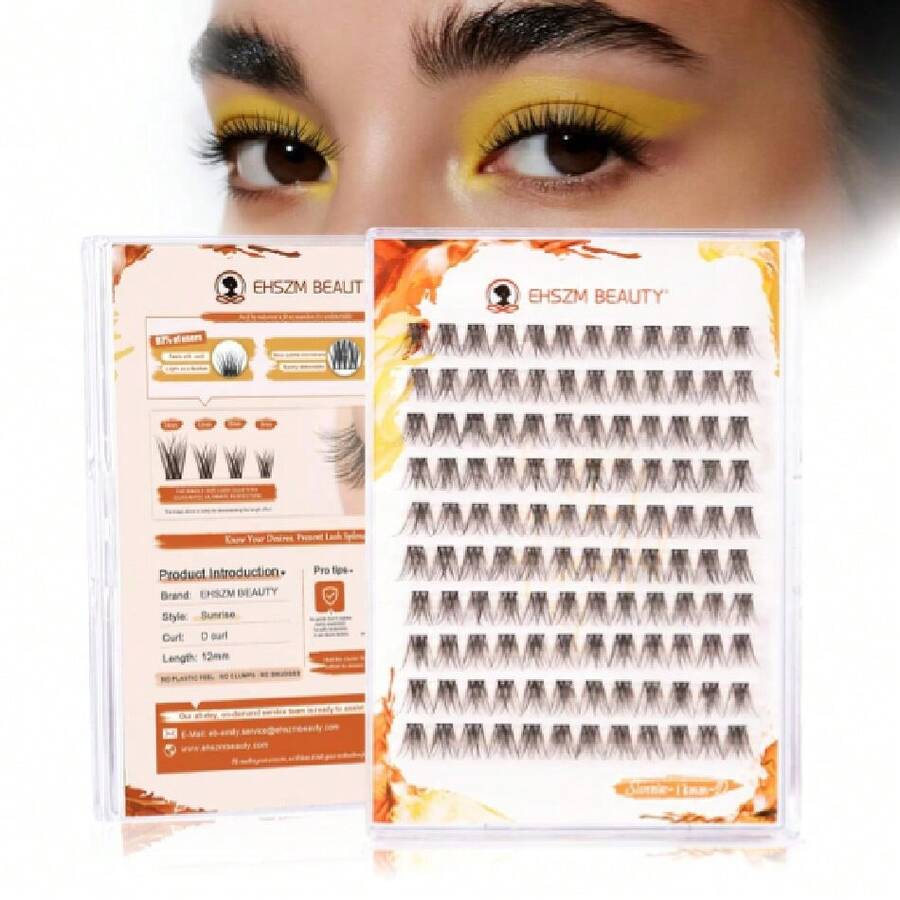 Upgraded,12 Lash Clusters Wispy D Curl With No Plastic Feel,Natural Cluster Eyelash Extensions,Ultra-Soft Individual Lashes With Thin Band,Long-Lasting And New Comfort -Sunrise Style[],38505215 - Màu xanh lam - Xem 1