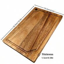 1 件装大型加厚木质砧板，边缘光滑圆润，配有结实手柄，带有导流槽防止汁液溢出，非常适合处理肉类、奶酪、面包、蔬菜、水果——是家庭和专业厨房的完美厨师礼物（红木色） - 金色 - 查看 16