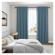 Blue 102 Inch Blackout Curtains - Bedroom & Living Room - Linen Thermal Blackout Drapes - 如圖651 - 查看 5