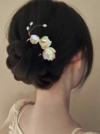 1 Stück neuer chinesischer Stil Blumen Haarclip, eleganter Pfingstrosenblumen Haarschmuck für Frauen, geeignet für traditionelle chinesische Hanfu Kostüme