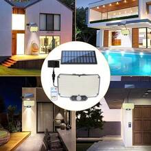 1pc 106/234 LED Solar Lights With Motion Sensor, Remote Control And Solar Floodlight, 3 Modes, With Extension Cord, Suitable For Yard, Porch, Camping And Backyard - Solar Wall Lights - View 9