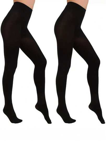 2 Pairs 80D Velvet Women's Pantyhose, Soft & Comfortable, Elegant & Casual, Suitable For Daily Wear
