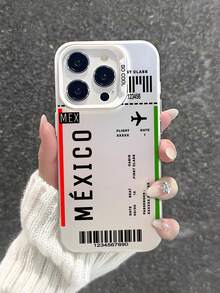 1个墨西哥航空机票图案手机壳，兼容 17/17 Pro/17 Pro Max/16/11/13/15/15 Plus/15 Pro/15 Pro Max/12/14 Pro Max/11 Pro Max/12 Pro/12 Pro Max/13 Pro/13 Pro Max/14 Pro/14 Plus，Galaxy A26 5G/A56 5G/A06/A05/A05S/S25/S24/S23/S22，防震保护壳 - 白色 - 查看 1