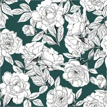 1 Roll Of Green Background White Sketch Floral Wallpaper Self Adhesive Wallpaper Vinyl Wall Contact Paper Waterproof And Moisture-Proof, Easy To Install And Detachable Wall Stickers Kitchen Waterproof And Oil Resistant Stickers, Desktop Stickers, Heat-Resistant And Oil Resistant Kitchen Wallpaper Cabinet Stickers - Dark Green - View 8