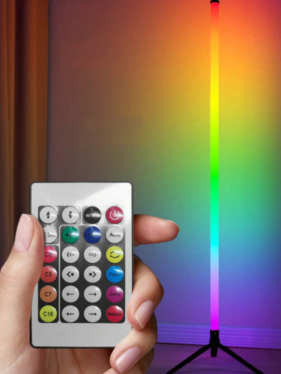 1pc RGB Gaming Room Ambient Light, Triangle Bracket/Round Table Bracket Two Options Decorative Light Suitable For Gaming Room Bedroom Atmosphere Arrangement - Multicolor - View 1