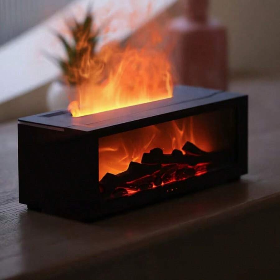Este humidificador de aromaterapia cuenta con una chimenea con simulación de llama, luces de siete colores ajustables, temporizador y control remoto. Ideal para dormitorios, salas de estar y oficinas, es un regalo ideal para Navidad, aniversarios y cumpleaños.