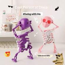 1个催眠摇摆骷髅玩具 - 上发条旋转摇摆趣味舞蹈减压玩具，3D打印桌面玩具，趣味互动新奇礼物 - 完美礼物 - 生日礼物 - 送给男孩女孩的礼物 - 复活节礼物 - 情人节礼物 - 彩色 - 查看 12