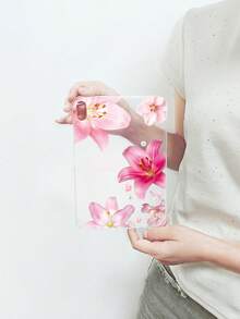 透明粉色花卉图案 iPad 保护壳 - 时尚保护壳，印有励志名言，优雅实用，兼容 iPad Pro 11 英寸、iPad Air 2、iPad Air 第五代（2022 年款）、iPad Air 11 英寸 (M2)-2024、iPad Air 11 英寸 (M3) 2025，自用或送礼皆宜，是新年或生日的理想之选。 - 無色 - 查看 24