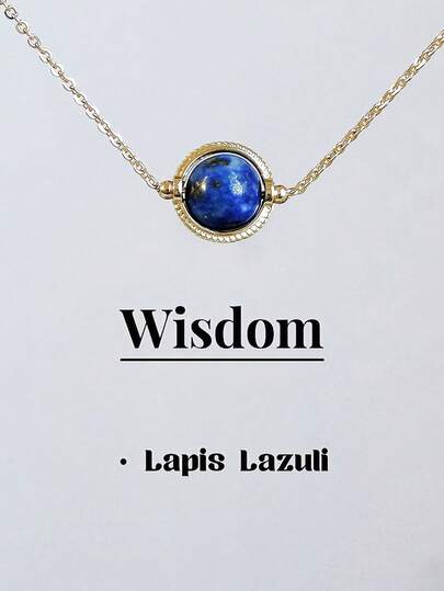 Collar de lapislázuli natural, piedras preciosas con forma de cuentas de 6-7 mm, collar guardián de cristal, un regalo para ella.