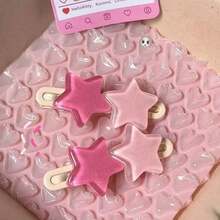 2pcs Jelly Color Star Hair Clip For Women Versatile Simple Sweet Cute Hairpins Barrettes Fashion - 2pcs - 查看 3