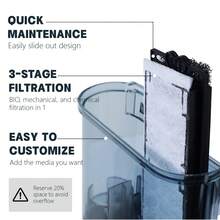 VNEKVA Hang-On Aquarium Filter With Surface Skimmer, Adjustable Flow, For 5–10 Gallon Fish Tank & Turtle Tank - Style A - View 4