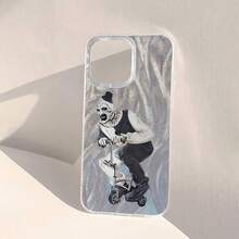 Funda para teléfono con diseño de payaso espeluznante en scooter, compatible con Samsung, Apple, VIVO, OPPO, , Transsion, ,  y Honor. Fabricada en TPU, ofrece protección a prueba de golpes y caídas. Un regalo ideal para familiares y amigos. - transparente - Ver 3