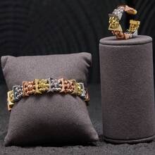 dazzdelic 2件套镀金3D三角形串珠弹力手链戒指套装，男女通用日常佩戴 - 2件套裝 - 查看 11