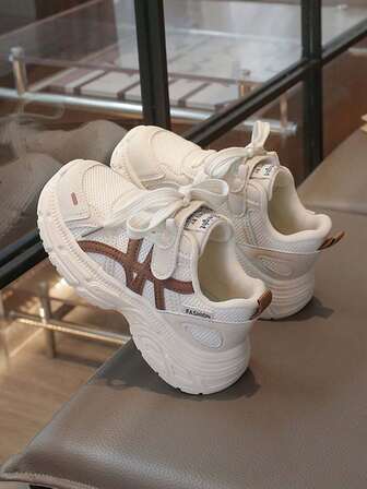 1 Pair Kids Breathable Mesh Soft Bottom Non-Slip Sports Shoes, Toddler Walking Shoes, Versatile Casual Outdoor Running Sneakers For Boys And Girls, Suitable For Spring, Summer, Autumn And Winter