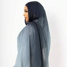 1pc Women's Ombre Print Headscarf, Soft & Breathable, Suitable For Hijabi Outfit, Daily Robe Outfit - Multicolor - View 1