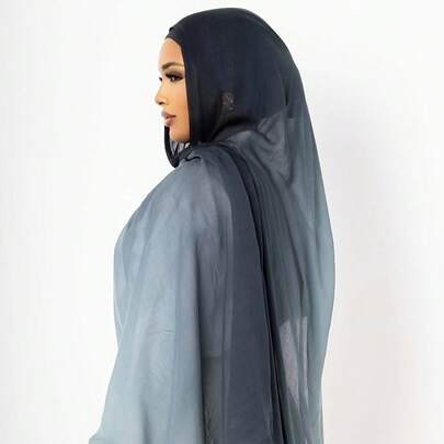 1pc Women's Ombre Print Headscarf, Soft & Breathable, Suitable For Hijabi Outfit, Daily Robe Outfit